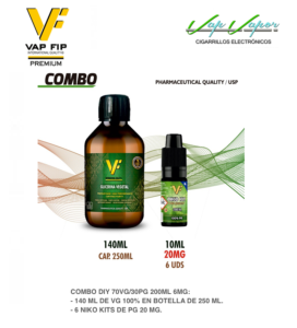 OFERTA - COMBO 200ml 6mg - 70%VG/30%PG Base Vap Fip 