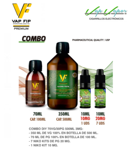 OFERTA - COMBO 500ml 3mg - 70%VG/30%PG Base Vap Fip 