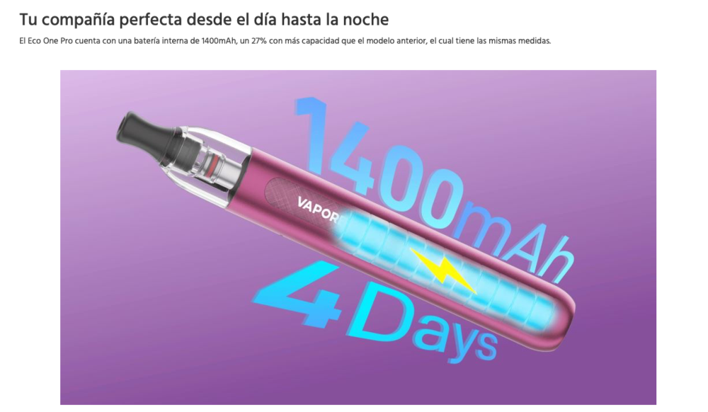 Pod Eco One PRO 1400mah Vaporesso 16W - Item5