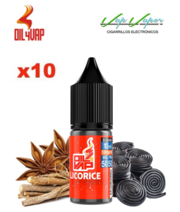 PACK DE 10 botellas de 10ml - Regaliz Oil4Vap 10ml (0mg/6mg/12mg) regaliz