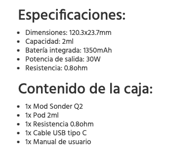 Sonder Q2 1350mah 30W Geekvape - Ítem11