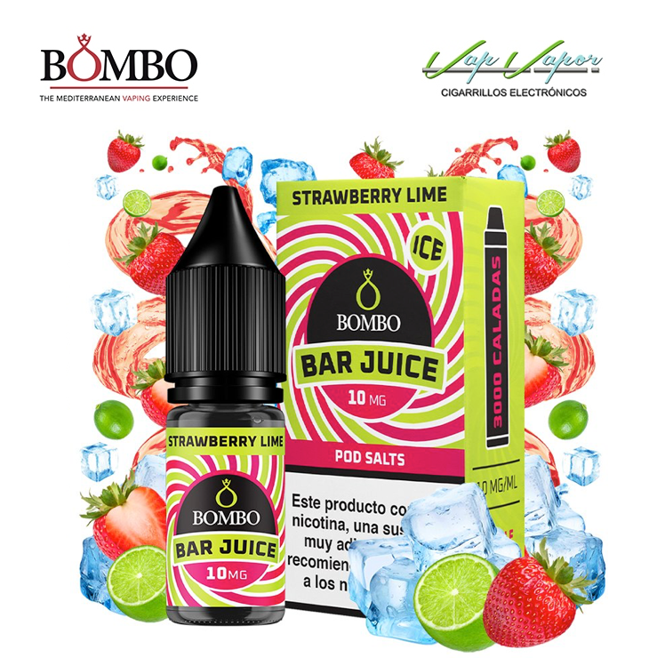 SALES Strawberry Lime ICE Bar Juice by Bombo 10ml (0mg/5mg/10mg/15mg/20mg) 
