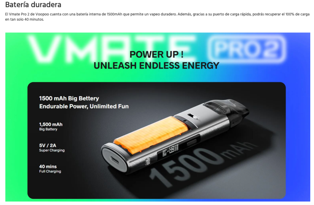 OFERTA!!! Vmate PRO 2 1500mah 2ml Voopoo 30W - Ítem7