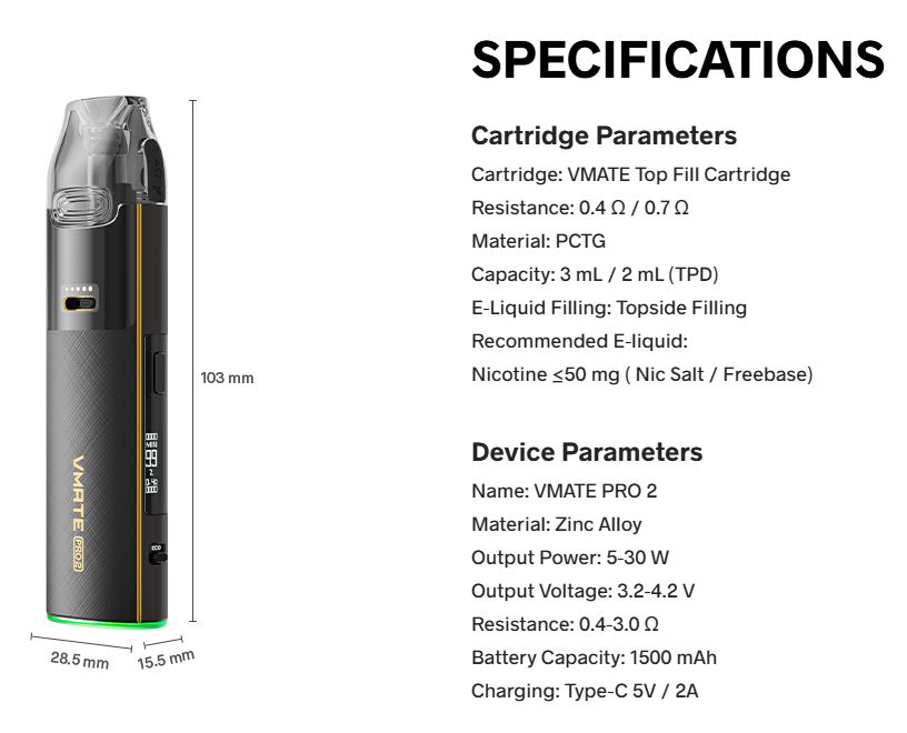 OFERTA!!! Vmate PRO 2 1500mah 2ml Voopoo 30W - Ítem10