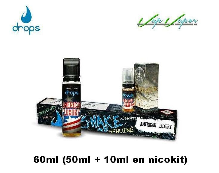 DROPS American Luxury 10ml / 30ml / 50ml (0mg) / 60ml (3mg) American Tobacco (70%PG/30%VG) - Item3