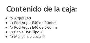 OFERTA LANZAMIENTO!!! ARGUS E40 Pod Kit 1800mah 2ml 40W - Ítem14