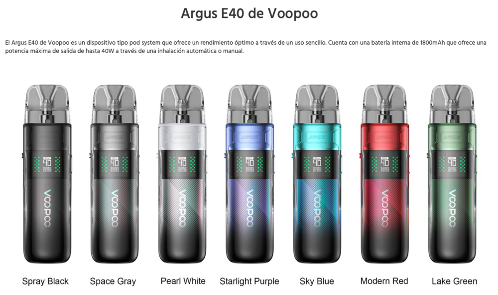 OFERTA LANZAMIENTO!!! ARGUS E40 Pod Kit 1800mah 2ml 40W - Ítem2