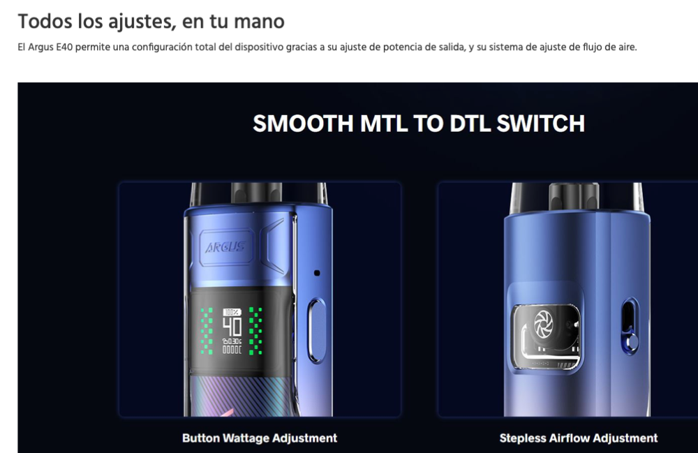 OFERTA LANZAMIENTO!!! ARGUS E40 Pod Kit 1800mah 2ml 40W - Ítem8