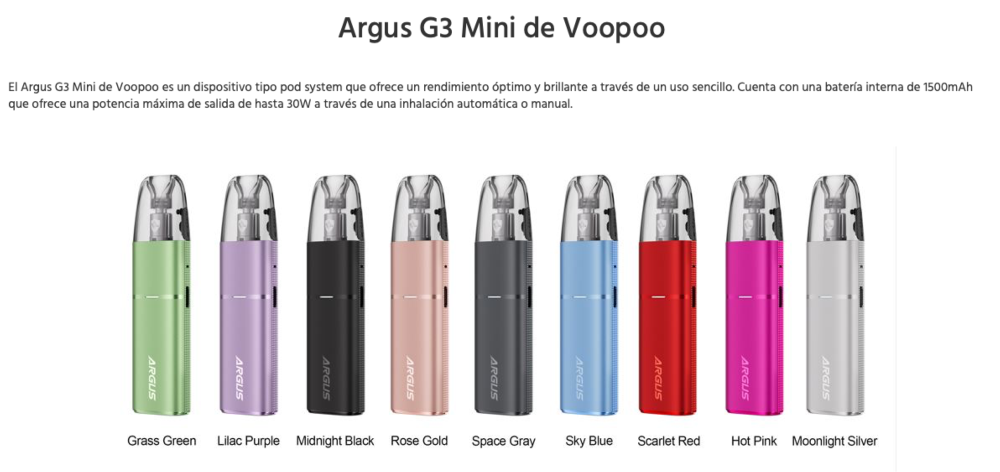 OFERTA!!! ARGUS G3 Mini 1350mah 2ml 30W Voopoo - Ítem2