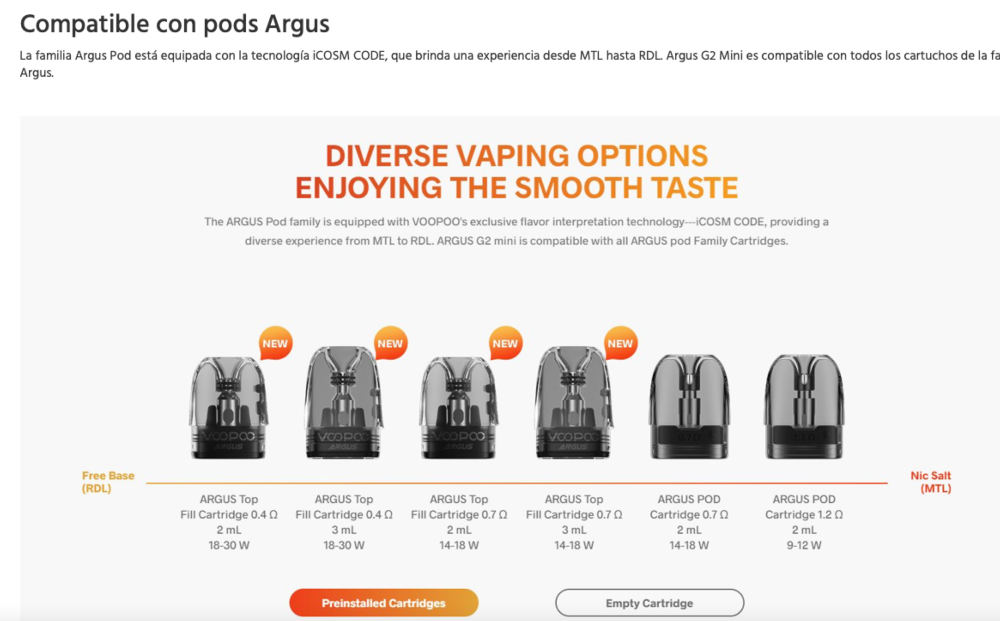 2x1 OFERTA!!! ARGUS G2 Mini Kit 1200mah 2ml 30W Voopoo - Ítem10