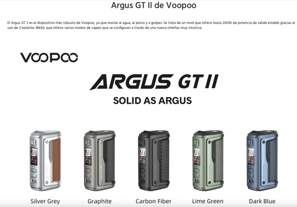 Argus GT2 220W Mod Voopoo - Ítem2
