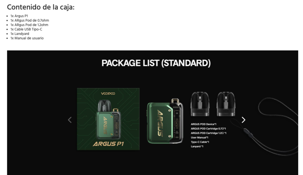 ARGUS P1 800mah 20W 2ml Voopoo (Quick Charge in 18 minutes) - Item14