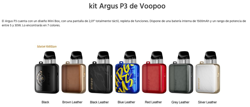 OFERTA!!! ARGUS P3 1500mah 30W 2ml Voopoo - Ítem2