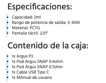 OFERTA!!! ARGUS P3 1500mah 30W 2ml Voopoo - Ítem11