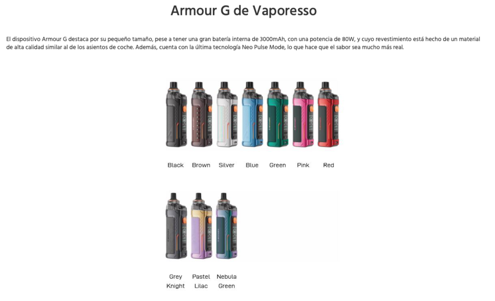 OFERTA!!!! Armour G 3000mah 80W 2ml Vaporesso - Ítem2