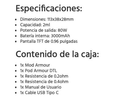 OFERTA!!!! Armour G 3000mah 80W 2ml Vaporesso - Ítem13