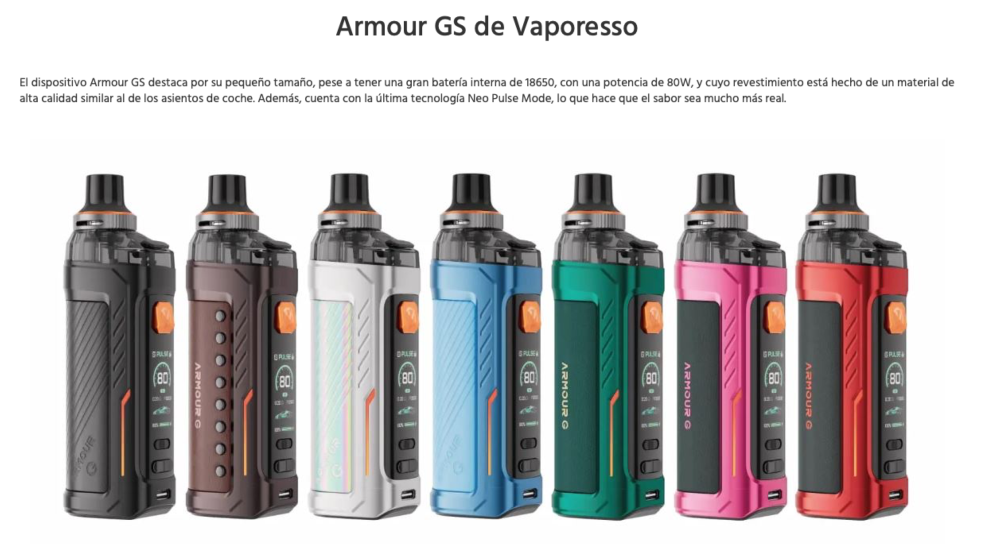 Armour GS 80W 2ml Vaporesso - Ítem2