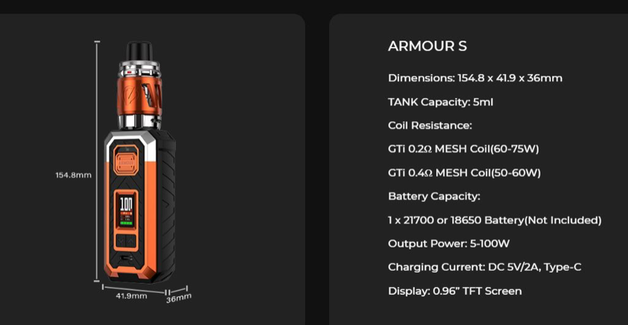 Armour S 100W + Itank 2 2ml Vaporesso - Ítem13