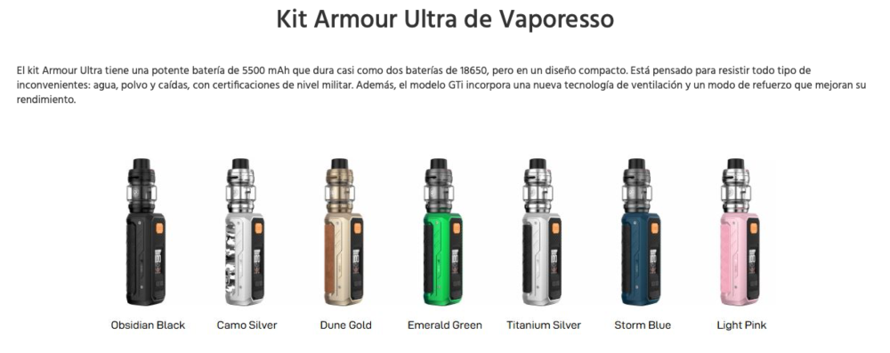 Kit Armour ULTRA 5.500mah 100W + iTank T Dual Mesh 2ml Vaporesso - Ítem2