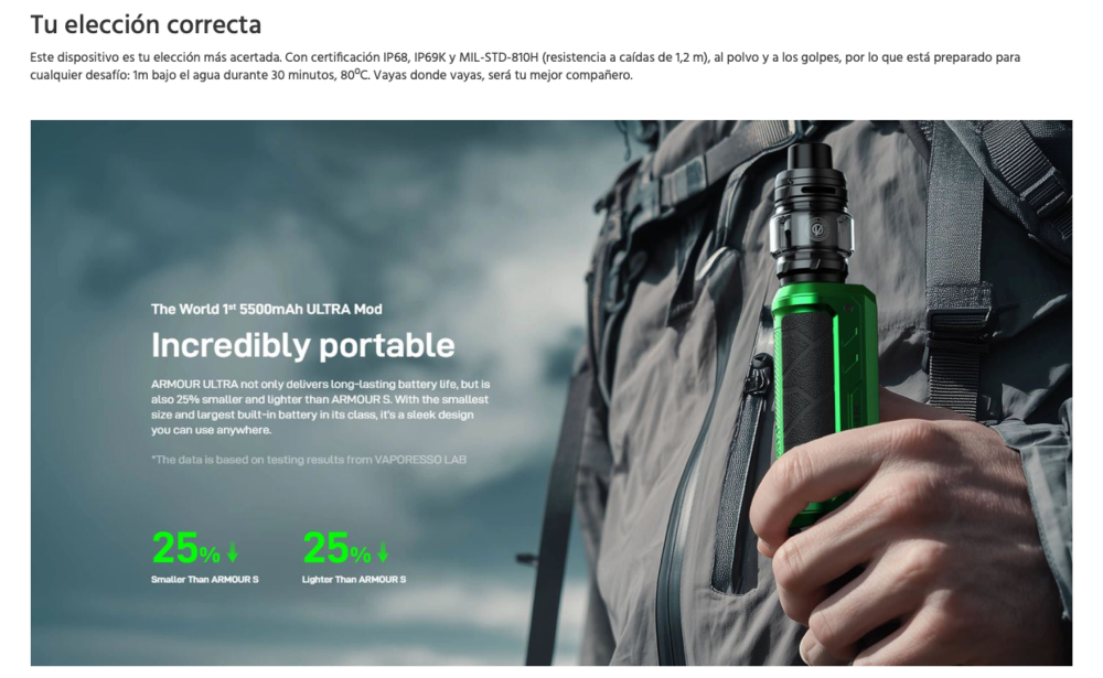 Armour ULTRA 5.500mah 100W Vaporesso - Ítem5