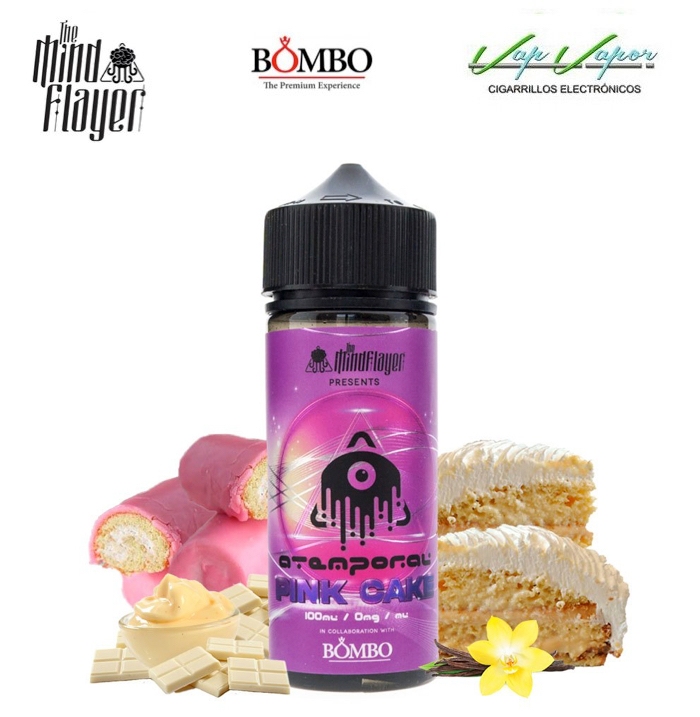 Atemporal PINK CAKE - The Mind Flayer & Bombo 100ml (0mg) (White Chocolate Cake, Pink Panther)