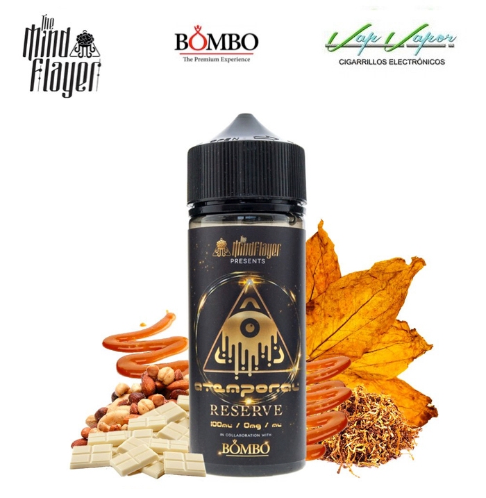 Atemporal RESERVE- The Mind Flayer & Bombo 100ml (0mg) (RY4 Tobacco, White Chocolate, Nuts, Caramel)