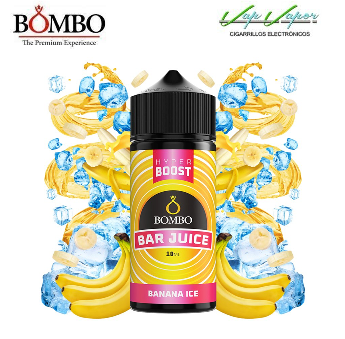 AROMA HYPER BOOST Banana ICE 10ml (en botella de 120ml) Longfill Bar Juice by Bombo