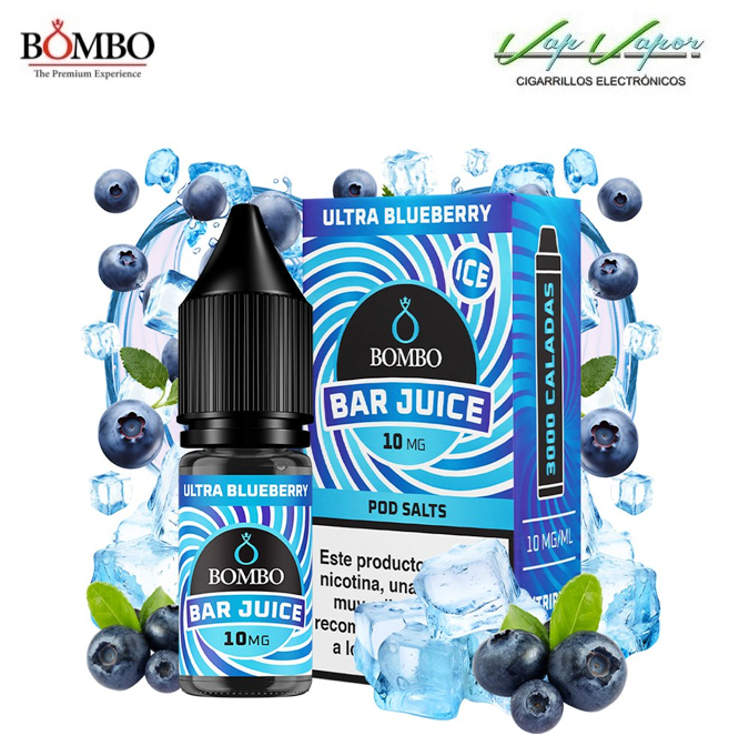 SALTS Ultra Blueberry ICE Bar Juice by Bombo 10ml (0mg/5mg/10mg/20mg)