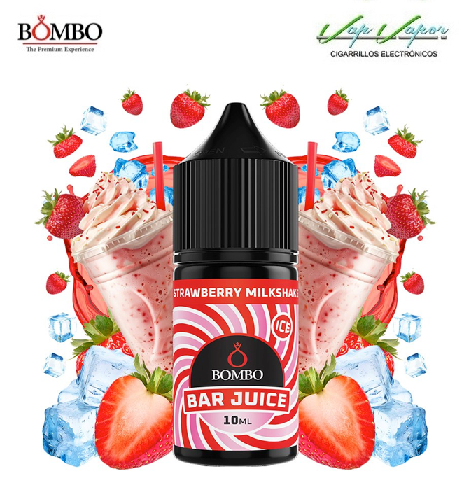 AROMA Strawberry Milkshake ICE 10ml minilongfill (en botella de 30ml) Bar Juice by Bombo