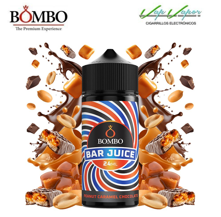 AROMA Peanut Caramel Chocolate 24ml (en botella de 120ml) Longfill Bar Juice by Bombo