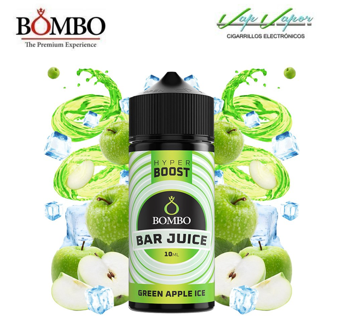 AROMA HYPER BOOST Green Apple ICE 10ml (en botella de 120ml) Longfill Bar Juice by Bombo