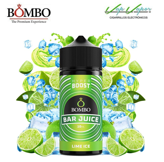 AROMA HYPER BOOST Lime ICE 10ml (en botella de 120ml) Longfill Bar Juice by Bombo