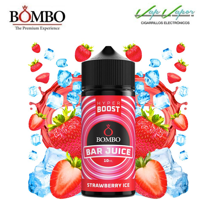 AROMA HYPER BOOST Strawberry ICE 10ml (en botella de 120ml) Longfill Bar Juice by Bombo