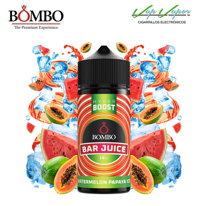 AROMA HYPER BOOST Watermelon Papaya ICE 10ml (en botella de 120ml) Longfill Bar Juice by Bombo
