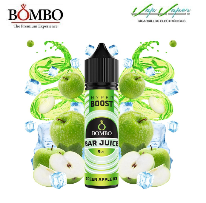 AROMA HYPER BOOST Green Apple ICE 5ml (en botella de 60ml) Longfill Bar Juice by Bombo 