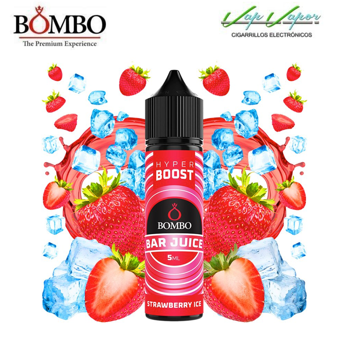 AROMA HYPER BOOST Strawberry ICE 5ml (en botella de 60ml) Longfill Bar Juice by Bombo 