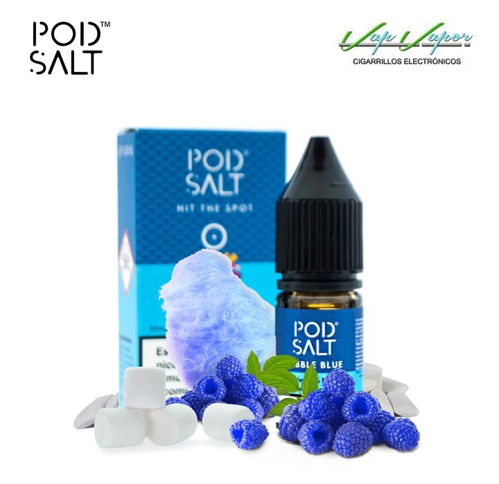 SALES - Bubble Blue Pod Salt Fusions 10ml (20mg) Golosina, Chicle, Frambuesa Azul