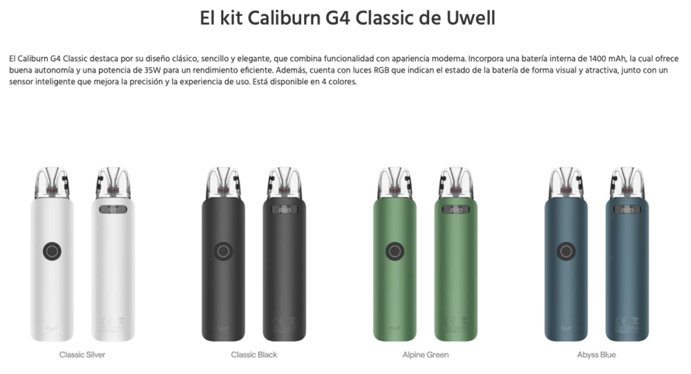 OFERTA!!! Caliburn G4 CLASSIC 1400mah 35W Uwell - Ítem3