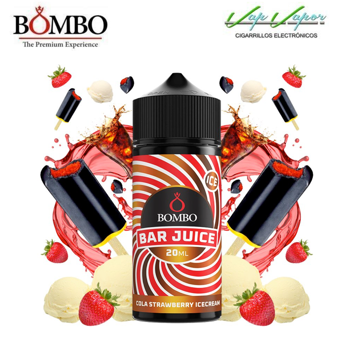 AROMA Cola Strawberry Ice Cream 20ml (en botella de 120ml) Longfill Bar Juice by Bombo