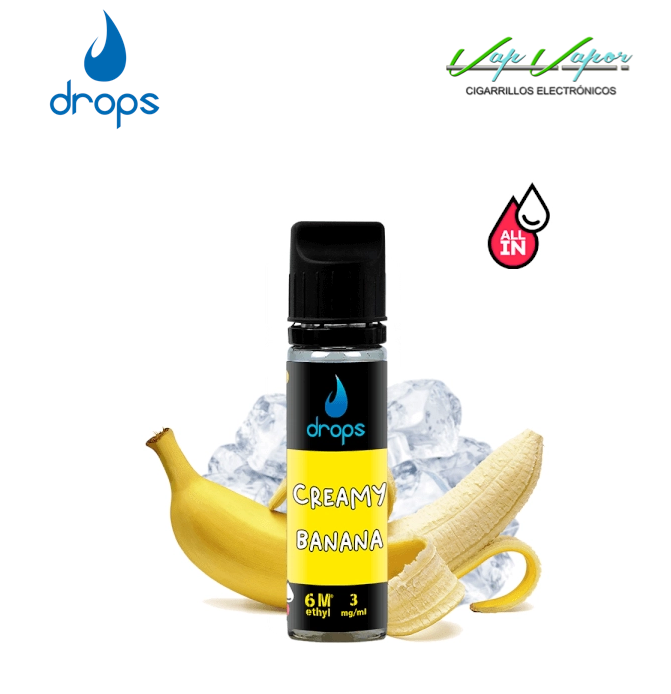 AROMA DROPS All in Creamy Banana 10ml (para hacer 60ml) con nicotina de 3mg/10mg/20mg 