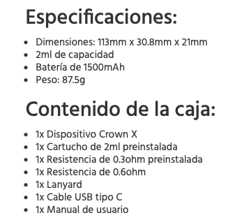 Crown X 1500mah 60W Uwell - Ítem8