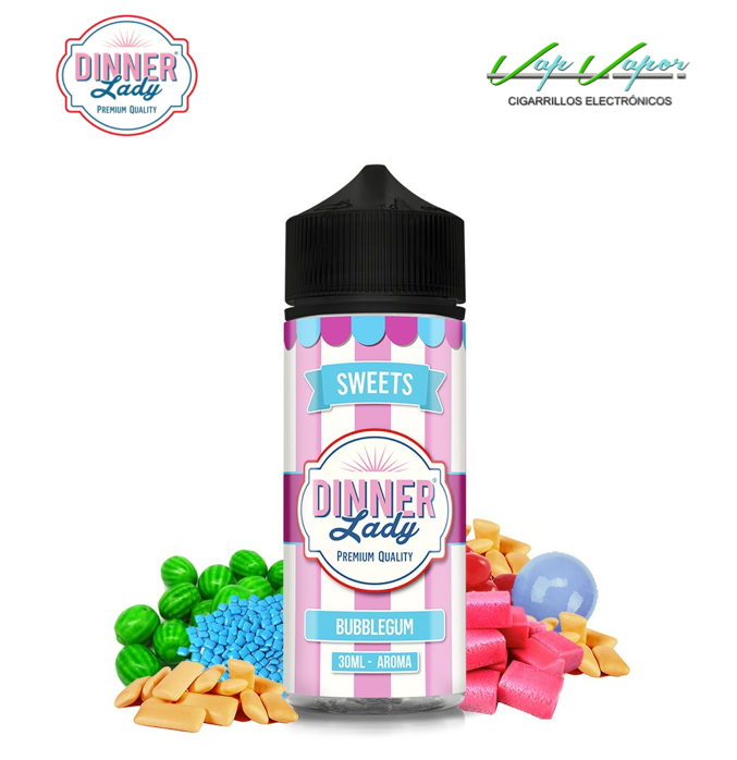 AROMA BubbleGum 30ml (en botella de 120ml) Longfill Dinner Lady 