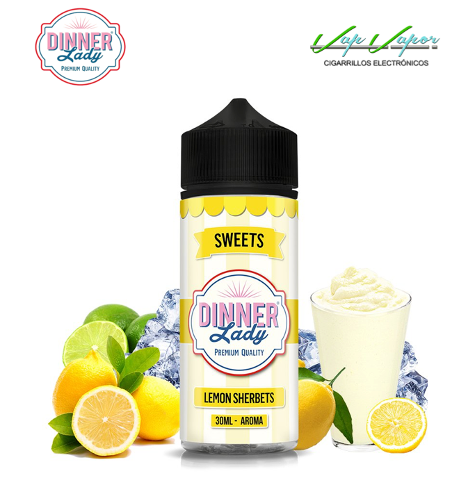 AROMA Lemon Sherbets 30ml (en botella de 120ml) Longfill Dinner Lady 