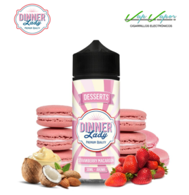 AROMA Strawberry Macaroon 30ml (en botella de 120ml) Longfill Dinner Lady 