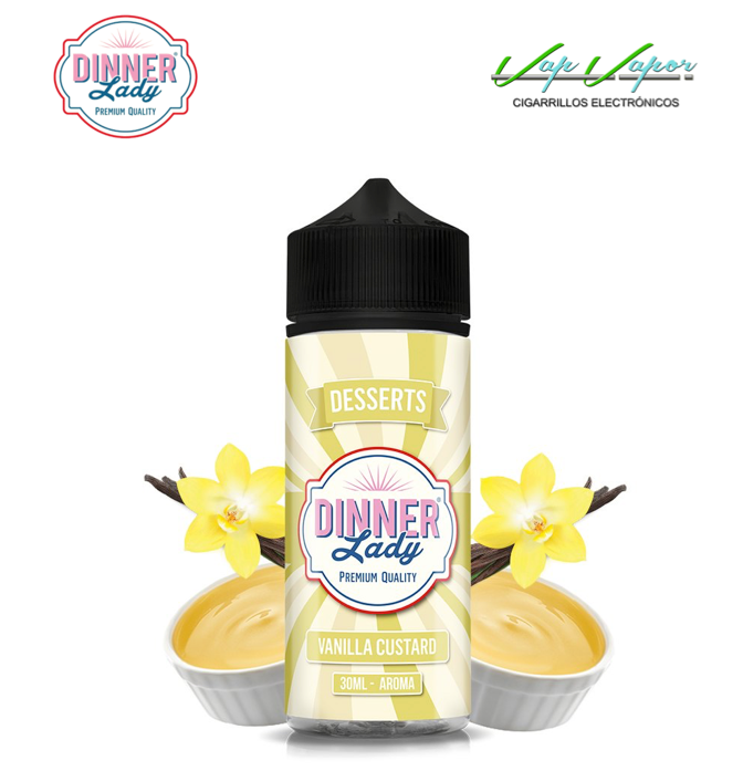 AROMA Vanilla Custard 30ml (en botella de 120ml) Longfill Dinner Lady 