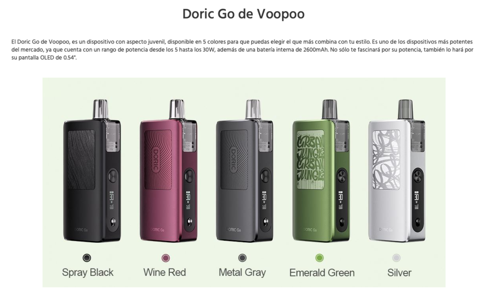Doric Go 2600mah 30W Voopoo - Ítem2