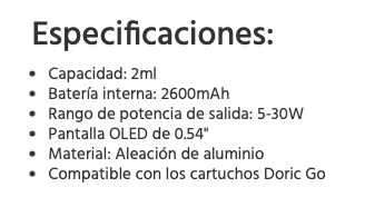 Doric Go 2600mah 30W Voopoo - Ítem4