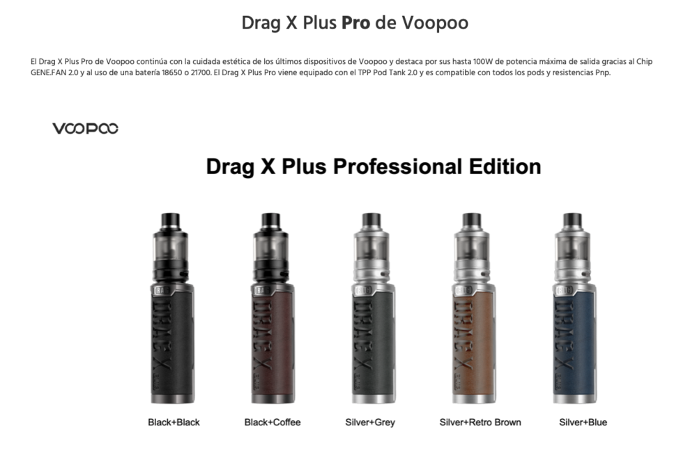 Drag X PLUS PRO (Professional Edition) 100W Voopoo + TPP Pod Tank 2ml (TPP) - Item1