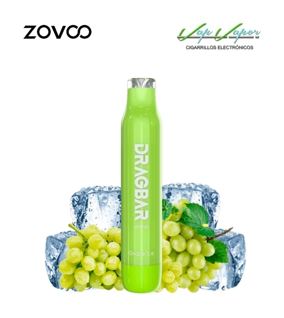 Pod Desechable Zovoo Dragbar 600 GRAPE ICE 2ml (20mg) 600 puffs (Grapes and Freshness)