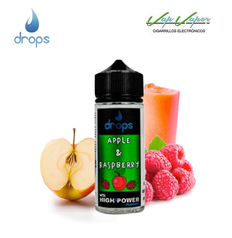 AROMA DROPS BAR - Apple and Raspberry 16ml Longfill (en botella de 120ml) (manzana, frambuesa)